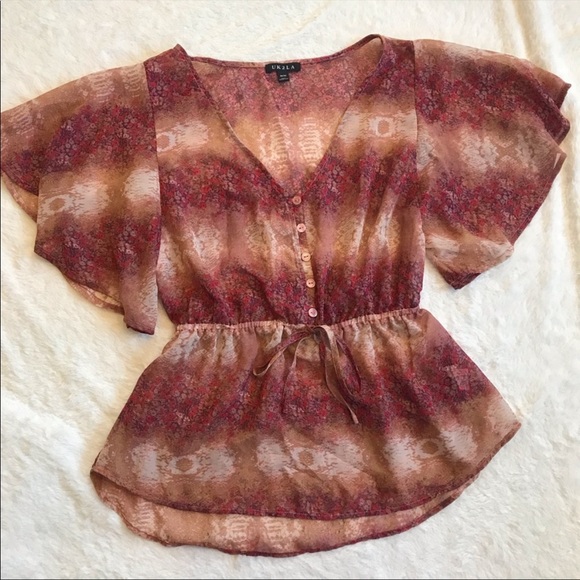 💰 Rust coloured flowy blouse - Picture 6 of 7